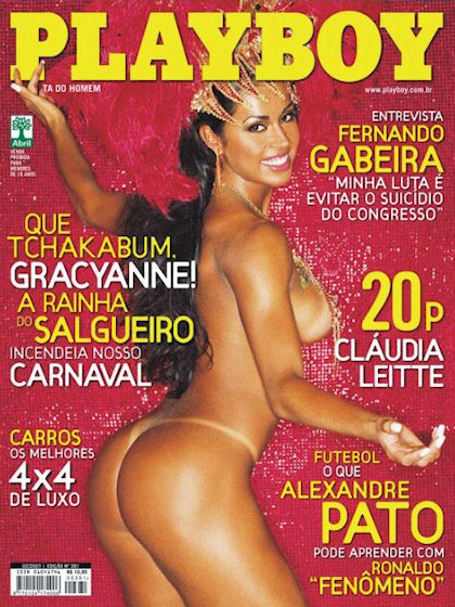 Playboy (Brazil) February 2007 magazine back issue Playboy (Brazil) magizine back copy Playboy (Brazil) magazine February 2007 cover image, with Gracyanne Barbosa on the cover of the maga