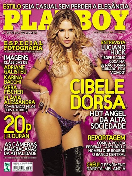 Playboy (Brazil) April 2008 magazine back issue Playboy (Brazil) magizine back copy Playboy (Brazil) magazine April 2008 cover image, with Cibele Dorsa on the cover of the magazine