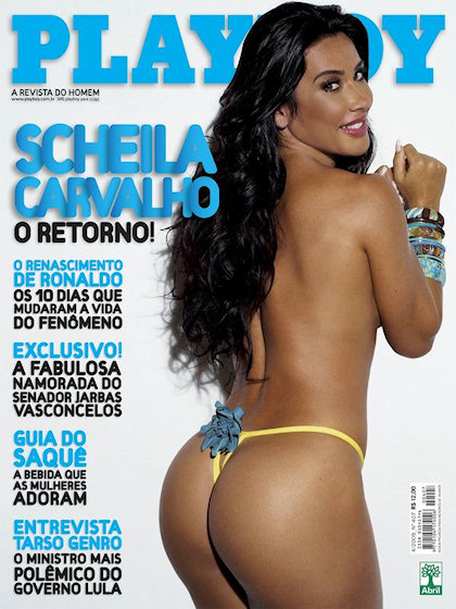 Playboy (Brazil) April 2009 magazine back issue Playboy (Brazil) magizine back copy Playboy (Brazil) magazine April 2009 cover image, with Scheila Carvalho on the cover of the magazine