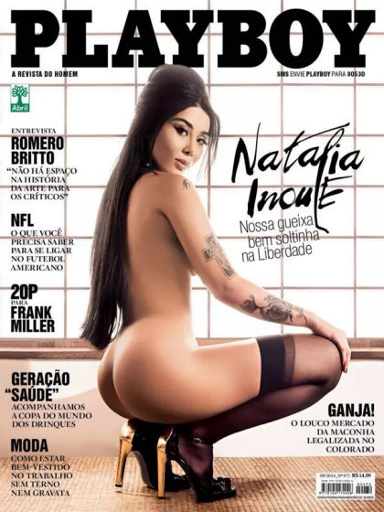Playboy (Brazil) September 2014 magazine back issue Playboy (Brazil) magizine back copy Playboy (Brazil) magazine September 2014 cover image, with Natalia Inoue on the cover of the magazin