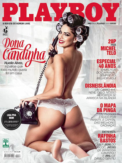 Playboy (Brazil) February 2015 magazine back issue Playboy (Brazil) magizine back copy Playboy (Brazil) magazine February 2015 cover image, with Nuelle Alves on the cover of the magazine