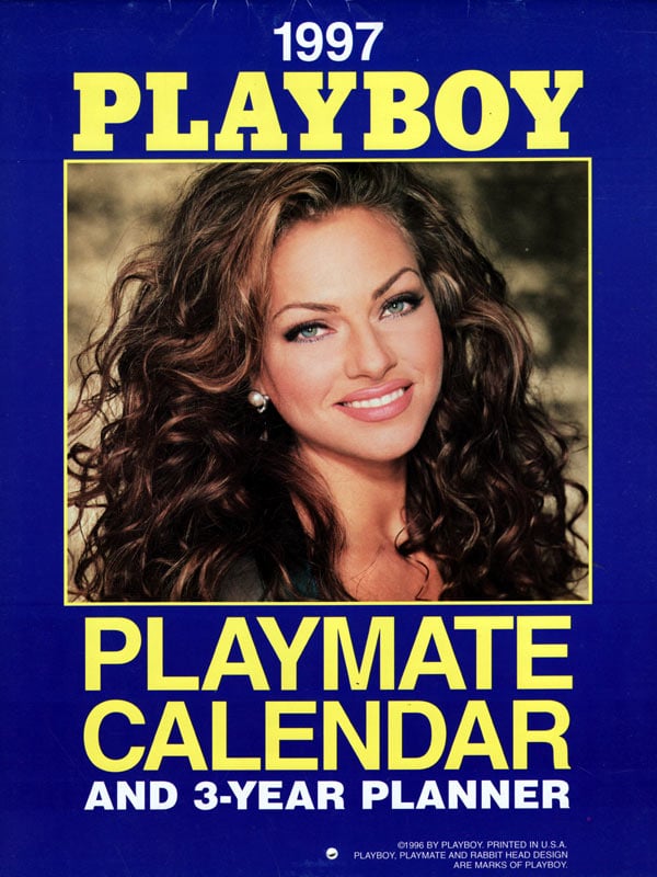 Playboy Playmate Wall Calendar & 3-Year Planner 1997 magazine back issue Playboy Calendar magizine back copy playmate calendar and 3-year planner, 1997 playboy magazine, rabbit head, hottest playmates of  1997