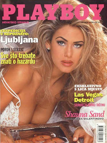 Playboy (Croatia) February 1998 magazine back issue Playboy (Croatia) magizine back copy Playboy (Croatia) magazine February 1998 cover image, with Shauna Sand on the cover of the magazine