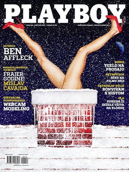 Playboy (Croatia) January 2014 magazine back issue Playboy (Croatia) magizine back copy Playboy (Croatia) magazine January 2014 cover image, with Ben Affleck on the cover of the magazine