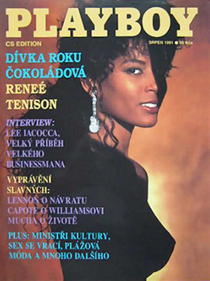 Playboy (Czech Republic) August 1991 magazine back issue Playboy (Czech Republic) magizine back copy Playboy (Czech Republic) magazine August 1991 cover image, with Reneé Tenison on the cover of the ma