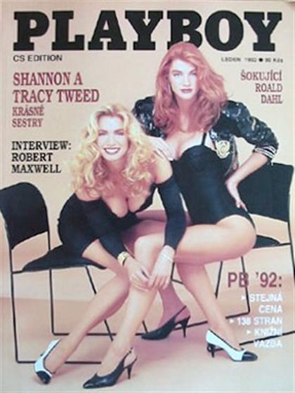 Playboy (Czech Republic) January 1992 magazine back issue Playboy (Czech Republic) magizine back copy Playboy (Czech Republic) magazine January 1992 cover image, with Shannon Tweed, Tracy Tweed on the c