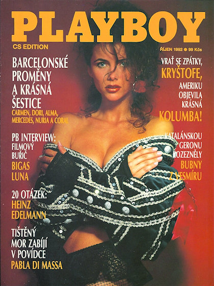 Playboy (Czech Republic) October 1992 magazine back issue Playboy (Czech Republic) magizine back copy Playboy (Czech Republic) magazine October 1992 cover image, with Marina Baker on the cover of the ma