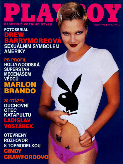 Playboy (Czech Republic) October 1995 magazine back issue Playboy (Czech Republic) magizine back copy Playboy (Czech Republic) magazine October 1995 cover image, with Drew Barrymore on the cover of the 