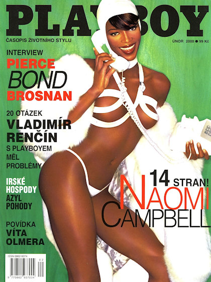 Playboy (Czech Republic) February 2000 magazine back issue Playboy (Czech Republic) magizine back copy Playboy (Czech Republic) magazine February 2000 cover image, with Naomi Campbell on the cover of the