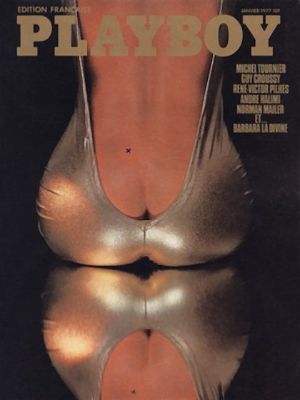 Playboy Francais January 1977 magazine back issue Playboy (France) magizine back copy Playboy Francais magazine January 1977 cover image, with Natalie Bencheton on the cover of the magaz