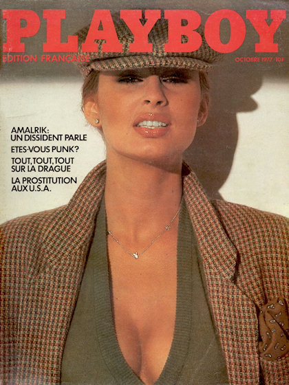 Playboy Francais October 1977 magazine back issue Playboy (France) magizine back copy Playboy Francais magazine October 1977 cover image, with Linda Mason on the cover of the magazine