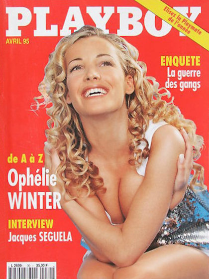 Playboy Francais April 1995 magazine back issue Playboy (France) magizine back copy Playboy Francais magazine April 1995 cover image, with Ophélie Winter on the cover of the magazine