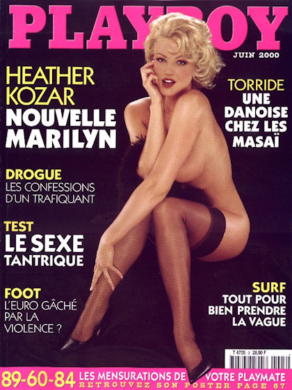 Playboy Francais June 2000 magazine back issue Playboy (France) magizine back copy Playboy Francais magazine June 2000 cover image, with Heather Kozar on the cover of the magazine
