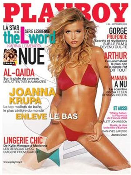Playboy Francais September 2005 magazine back issue Playboy (France) magizine back copy Playboy Francais magazine September 2005 cover image, with Joanna Krupa on the cover of the magazine