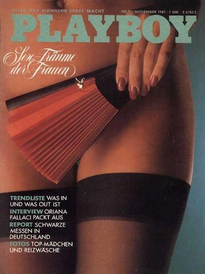 Playboy Germany November 1981 magazine back issue Playboy (Germany) magizine back copy Playboy Germany magazine November 1981 cover image, with Unknown on the cover of the magazine