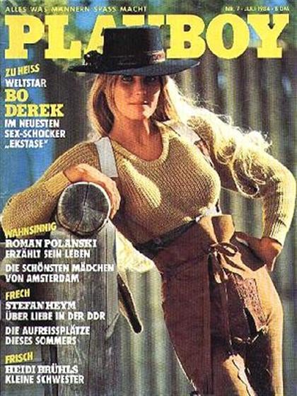 Playboy Germany July 1984 magazine back issue Playboy (Germany) magizine back copy Playboy Germany magazine July 1984 cover image, with Bo Derek on the cover of the magazine