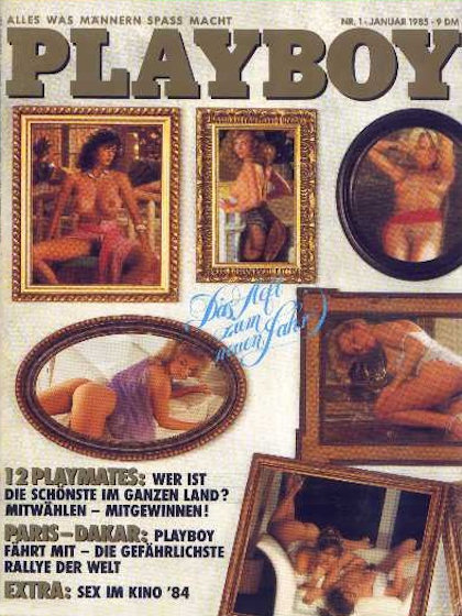 Playboy Germany January 1985 magazine back issue Playboy (Germany) magizine back copy Playboy Germany magazine January 1985 cover image, with Alana Soares, Andrea Klippel, Simone Klippel
