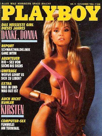 Playboy Germany November 1986 magazine back issue Playboy (Germany) magizine back copy Playboy Germany magazine November 1986 cover image, with Stephanie Norton on the cover of the magazi