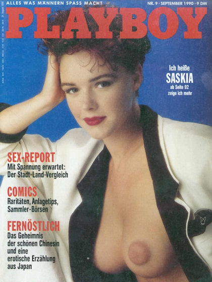 Playboy Germany September 1990 magazine back issue Playboy (Germany) magizine back copy Playboy Germany magazine September 1990 cover image, with Saskia Linssen on the cover of the magazin