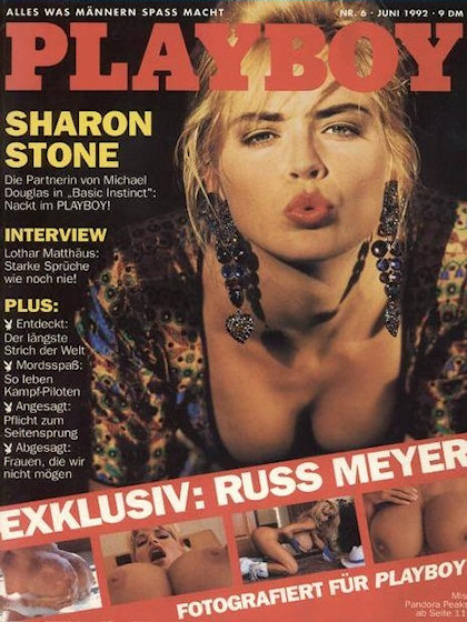 Playboy Germany June 1992 magazine back issue Playboy (Germany) magizine back copy Playboy Germany magazine June 1992 cover image, with Sharon Stone, Stephanie Schick (Pandora Peaks) 