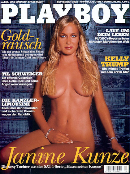 Playboy Germany September 2002 magazine back issue Playboy (Germany) magizine back copy Playboy Germany magazine September 2002 cover image, with Janine Kunze on the cover of the magazine