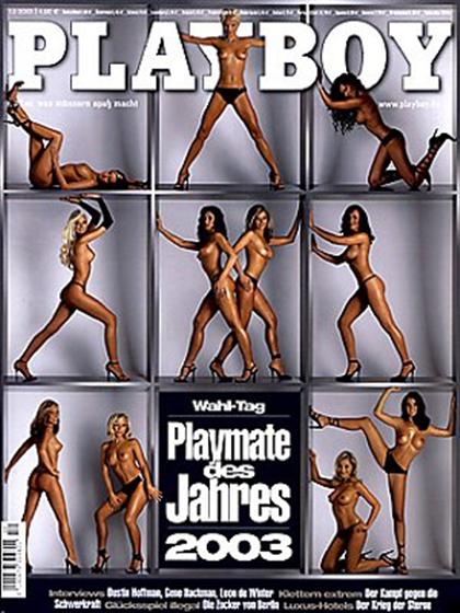 Playboy Germany December 2003 magazine back issue Playboy (Germany) magizine back copy Playboy Germany magazine December 2003 cover image, with Kinga Mathe, Katharina Münch, Annika Krum, 