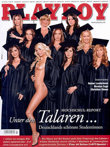 Playboy Germany March 2006 magazine back issue Playboy (Germany) magizine back copy Playboy Germany magazine March 2006 cover image, with Emanuela Biancu, Celine von Versen, Annica Han