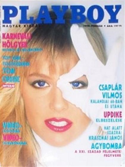 Playboy Hungary February 1990 magazine back issue Playboy (Hungary) magizine back copy  magazine February 1990 cover image, with Eloise Broady on the cover of the magazine