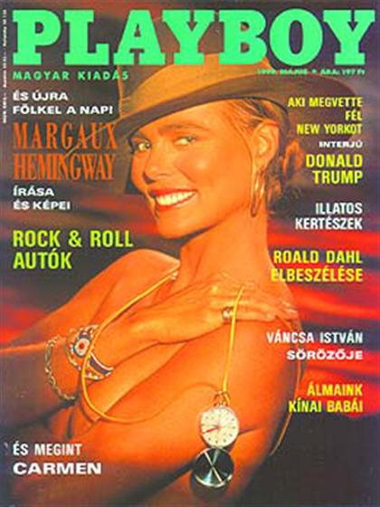 Playboy Hungary May 1990 magazine back issue Playboy (Hungary) magizine back copy Playboy Hungary magazine May 1990 cover image, with Margaux Hemingway on the cover of the magazine