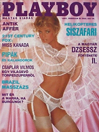 Playboy Hungary February 1991 magazine back issue Playboy (Hungary) magizine back copy Playboy Hungary magazine February 1991 cover image, with Marianne Gravatte on the cover of the magaz