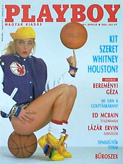 Playboy Hungary April 1991 magazine back issue Playboy (Hungary) magizine back copy Playboy Hungary magazine April 1991 cover image, with Erika Eleniak on the cover of the magazine