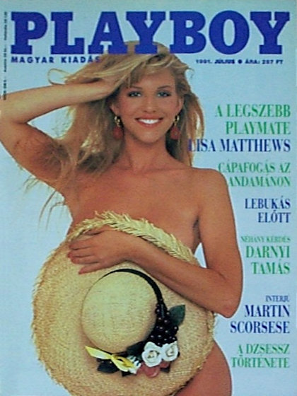 Playboy Hungary July 1991 magazine back issue Playboy (Hungary) magizine back copy Playboy Hungary magazine July 1991 cover image, with Lisa Matthews (Lisa Reich) on the cover of the 