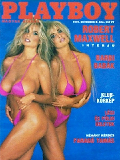 Playboy Hungary November 1991 magazine back issue Playboy (Hungary) magizine back copy Playboy Hungary magazine November 1991 cover image, with Shane Barbi, Sia Barbi on the cover of the 