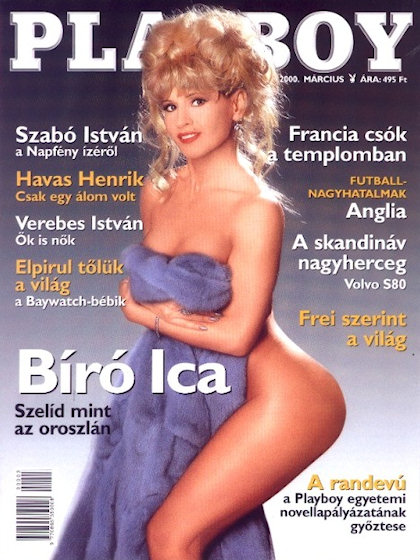 Playboy Hungary March 2000 magazine back issue Playboy (Hungary) magizine back copy Playboy Hungary magazine March 2000 cover image, with Ica Bíró on the cover of the magazine