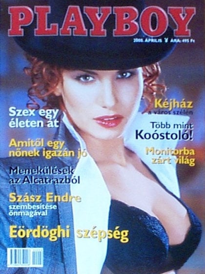 Playboy Hungary April 2000 magazine back issue Playboy (Hungary) magizine back copy Playboy Hungary magazine April 2000 cover image, with Alexa Eördög on the cover of the magazine