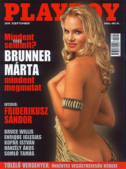 Playboy Hungary September 2000 magazine back issue Playboy (Hungary) magizine back copy Playboy Hungary magazine September 2000 cover image, with Márta Brunner on the cover of the magazine