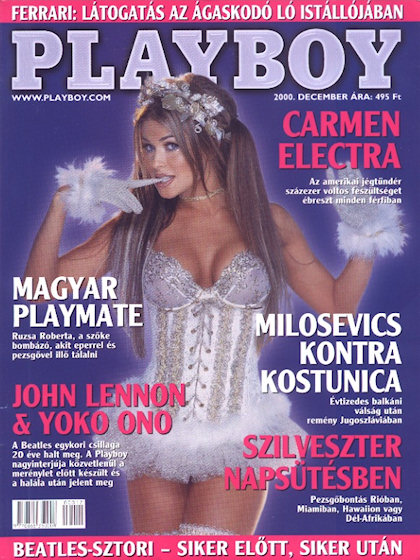 Playboy Hungary December 2000 magazine back issue Playboy (Hungary) magizine back copy Playboy Hungary magazine December 2000 cover image, with Carmen Electra (Tara Patrick) on the cover 