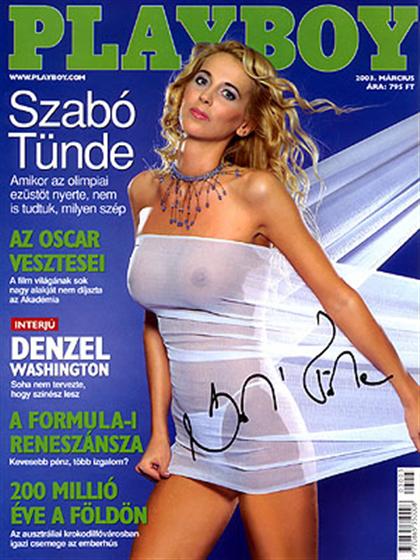 Playboy Hungary March 2003 magazine back issue Playboy (Hungary) magizine back copy Playboy Hungary magazine March 2003 cover image, with Tünde Szabó on the cover of the magazine