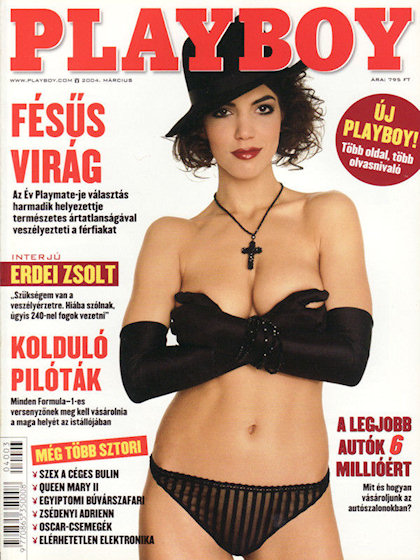 Playboy Hungary March 2004 magazine back issue Playboy (Hungary) magizine back copy Playboy Hungary magazine March 2004 cover image, with Virág Fésüs on the cover of the magazine