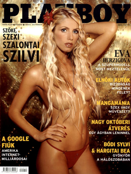 Playboy Hungary October 2004 magazine back issue Playboy (Hungary) magizine back copy Playboy Hungary magazine October 2004 cover image, with Szilvi Szalontai on the cover of the magazin