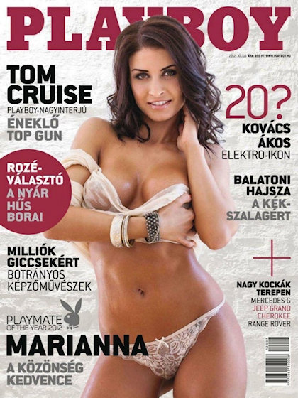 Playboy Hungary July 2012 magazine back issue Playboy (Hungary) magizine back copy Playboy Hungary magazine July 2012 cover image, with Marianna Pintér on the cover of the magazine