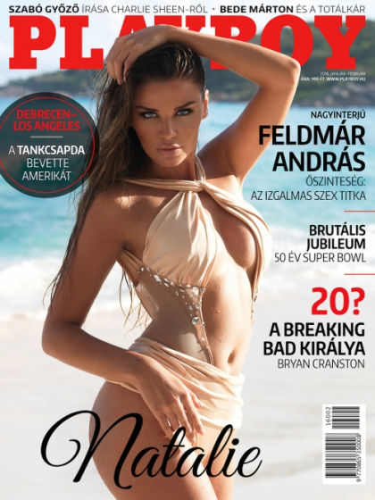 Playboy (Hungary) January 2016 magazine back issue Playboy (Hungary) magizine back copy Playboy (Hungary) magazine January 2016 cover image, with Natalie Michailek on the cover of the maga