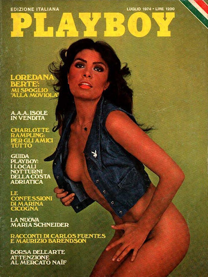 Playboy Italy July 1974 magazine back issue Playboy (Italy) magizine back copy Playboy Italy magazine July 1974 cover image, with Loredana Bertè on the cover of the magazine