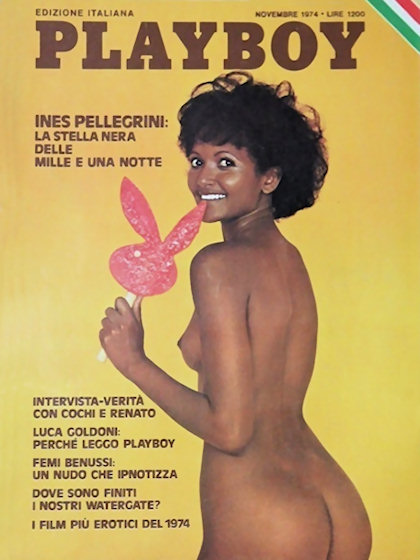 Playboy Italy November 1974 magazine back issue Playboy (Italy) magizine back copy Playboy Italy magazine November 1974 cover image, with Ines Pellegrini on the cover of the magazine
