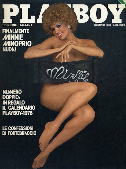 Playboy Italy January 1978 magazine back issue Playboy (Italy) magizine back copy Playboy Italy magazine January 1978 cover image, with Minnie Minoprio on the cover of the magazine