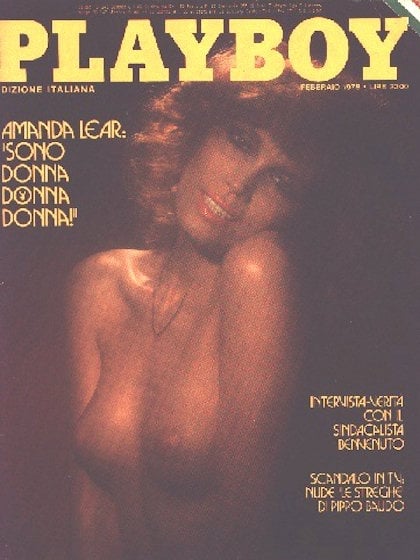 Playboy Italy February 1978 magazine back issue Playboy (Italy) magizine back copy Playboy Italy magazine February 1978 cover image, with Amanda Lear on the cover of the magazine