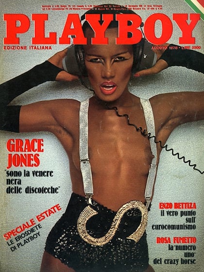 Playboy Italy August 1978 magazine back issue Playboy (Italy) magizine back copy Playboy Italy magazine August 1978 cover image, with Grace Jones on the cover of the magazine
