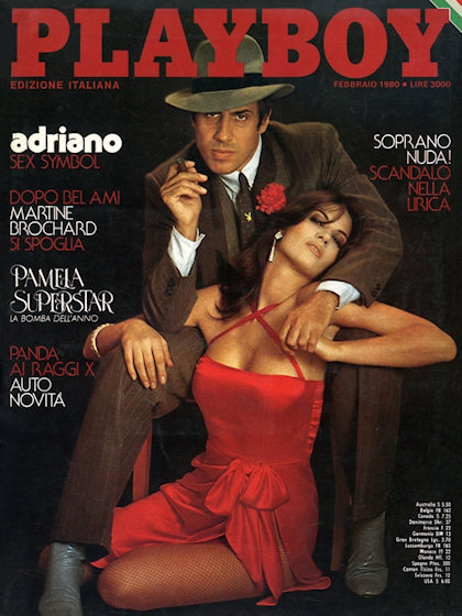 Playboy Italy February 1980 magazine back issue Playboy (Italy) magizine back copy Playboy Italy magazine February 1980 cover image, with Pamela Prati, Adriano Celentano on the cover 