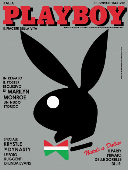 Playboy Italy January 1983 magazine back issue Playboy (Italy) magizine back copy Playboy Italy magazine January 1983 cover image, with Rabbit Head on the cover of the magazine