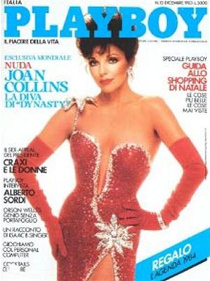 Playboy Italy December 1983 magazine back issue Playboy (Italy) magizine back copy Playboy Italy magazine December 1983 cover image, with Joan Collins on the cover of the magazine